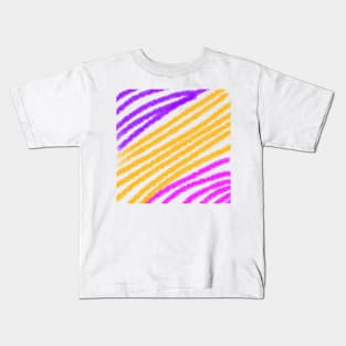 purple yellow pink watercolor stripes pattern Kids T-Shirt